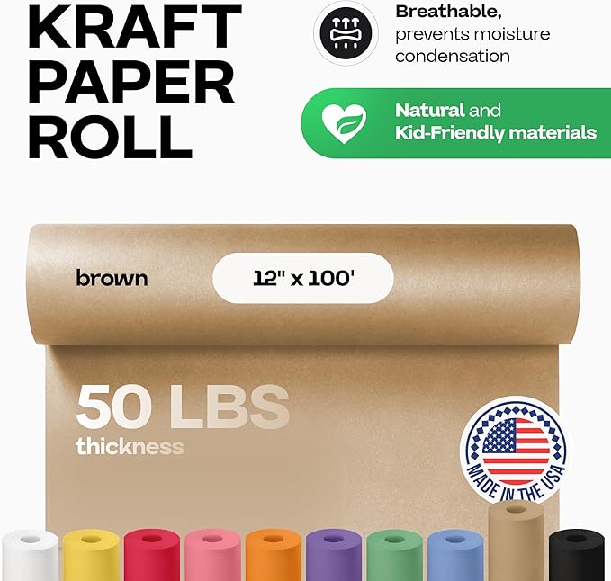 12" x 1200" Brown Kraft Paper Roll - Image 2