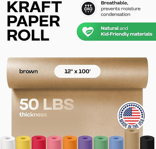 12" x 1200" Brown Kraft Paper Roll - Image 2