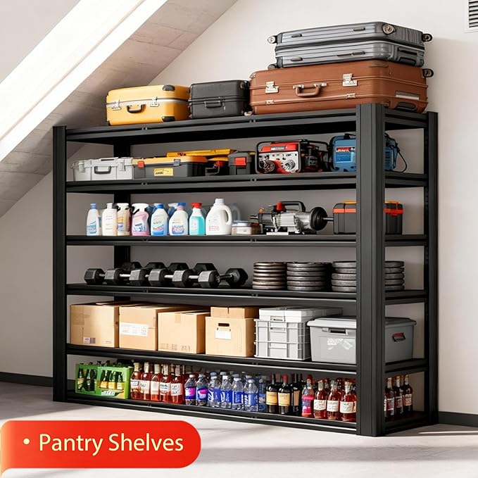 Metal Storage Shelves Unit, 6-Tier Adjustable Heavy Duty Garage Shelving - Image 8