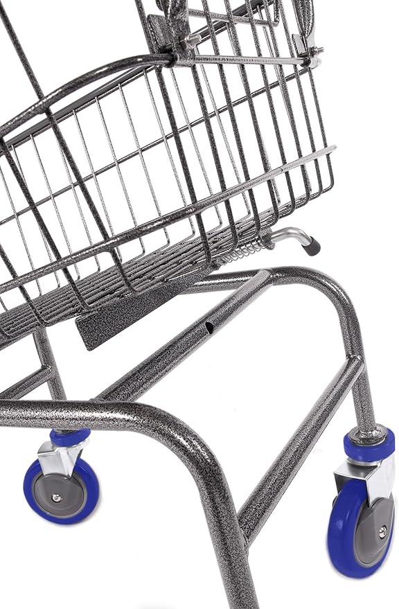 Rolling Laundry Cart with Wheels, Metal Wire Basket, Heavy Duty Utility Cart - Image 6
