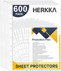 Sheet Protectors, HERKKA 600 Pack Upgrade Clear Plastic Page Protectors Sheet by HERKKA