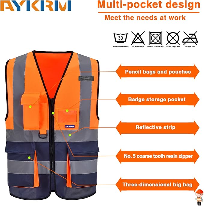 A-SAFETY High Visibility Reflective Safety Vest Customize Logo - Image 3