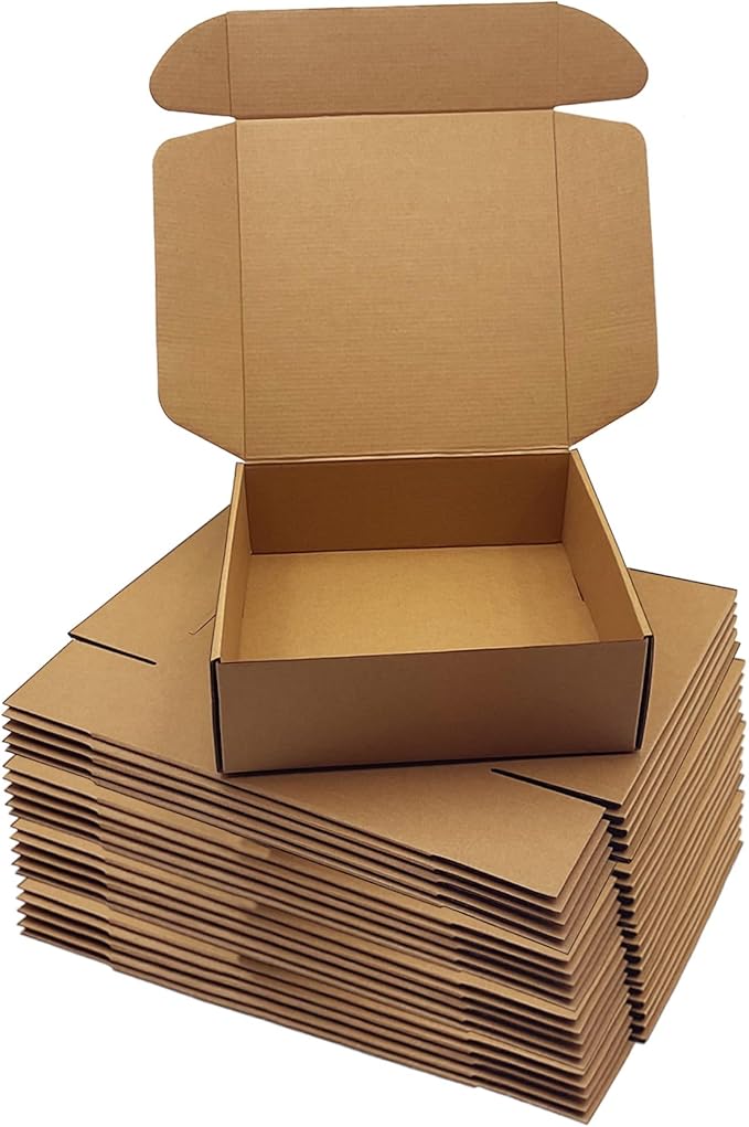 10x10x3 inch Shipping Boxes，Bulk 20 Pack，Brown Corrugated Mailers Cardboard by Unknown