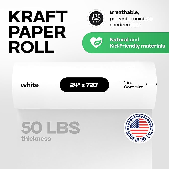 White Kraft Paper Roll 24" x 8640" - Image 2