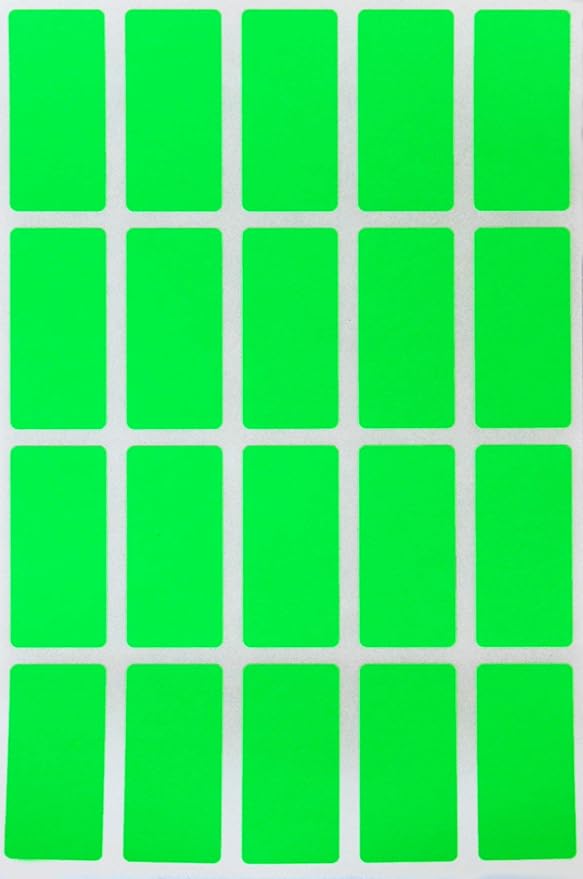 Royal Green Small Label Tags Stickers in Neon Green 1.57 inch x 0.75-2000 Pack by RoyalGreen
