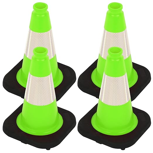 OrangeStar 12" Traffic Cones 4-Pack, Parking Lots, Construction | Indoor & by OrangeStar