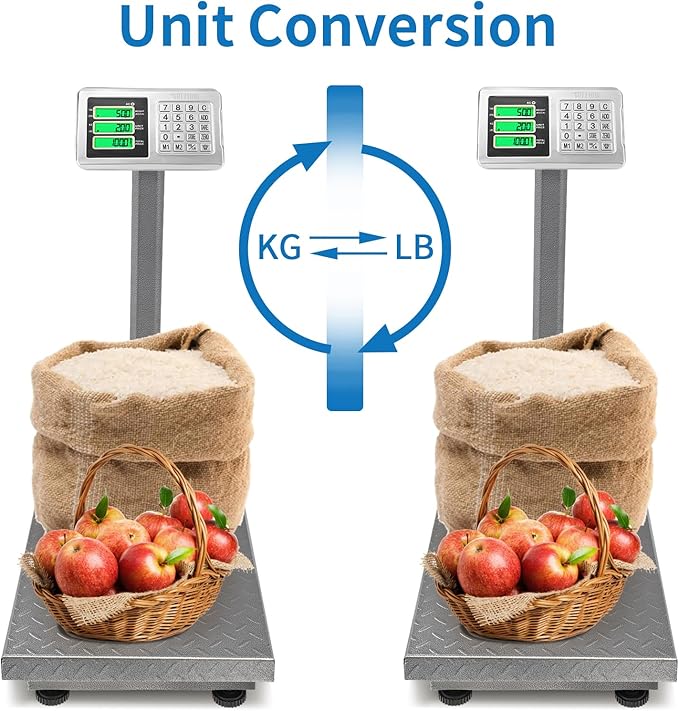 TUFFIOM 661lbs Electronic Industrial Commercial Platform Scale, Stainless Steel - Image 3