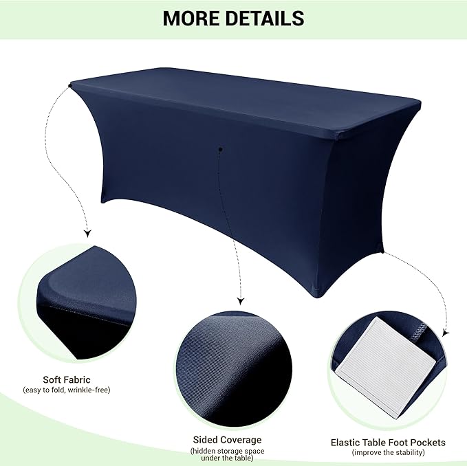 Obstal 6 Pack Stretch Spandex Table Covers - Image 3