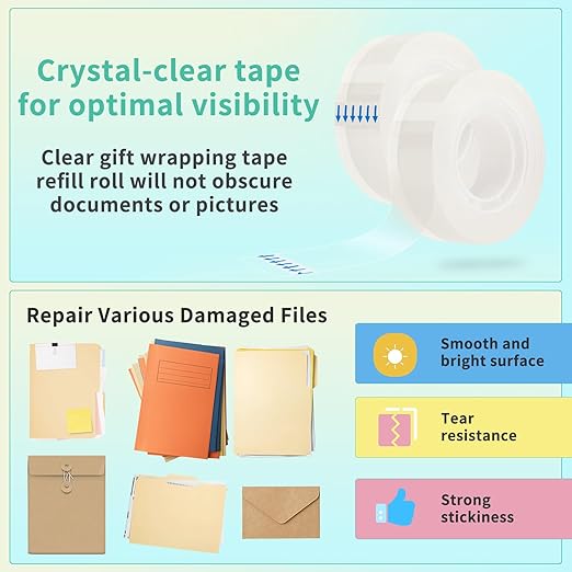 OWLKELA 16 Rolls Transparent Tape Refills, All-Purpose Transparent Glossy Tape - Image 5