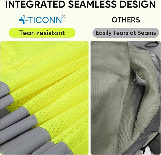 TICONN 2PK/4PK Reflective Safety Vest, High Visibility Vest - Image 5