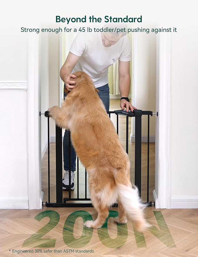 Babelio Metal Auto Close Baby Gate PressGuard P7, Extra Wide Pet Gate - Image 2