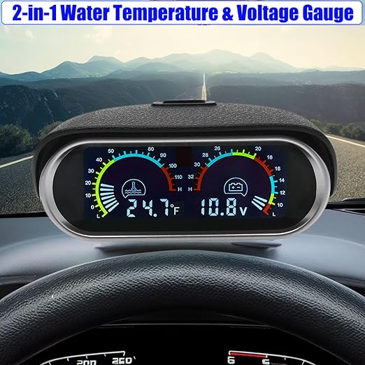 2-in-1 Water Temperature & Voltage Gauge Kit - Image 3