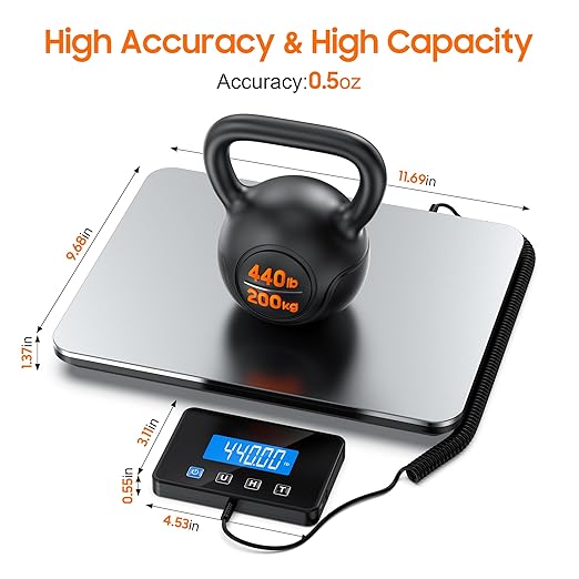 Shipping Scale, 440 LB Heavy Duty Postal Scale - Image 3