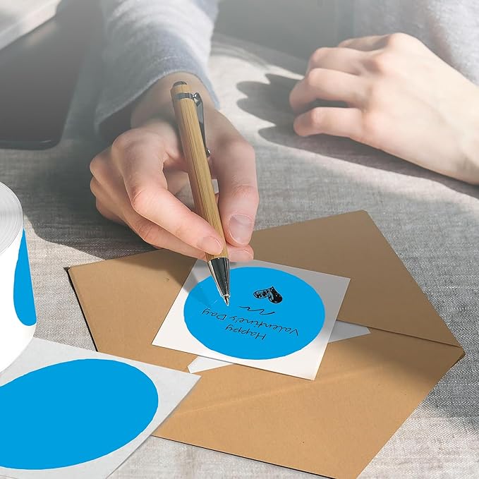 4 Inch Large Blue Circle Thermal Labels, Self-Adhesive Round Inventory Stickers - Image 5