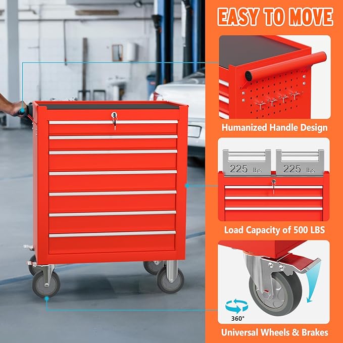 7-Drawer Rolling Tool Chest - Image 6