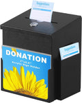 xydled Suggestion Box with Key Lock Acrylic Sign Holder, Metal Donation Ballot by xydled