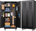 Aobabo Metal Broom Closet Storage Cabinets, Steel Mop and Broom Cabinet by Aobabo