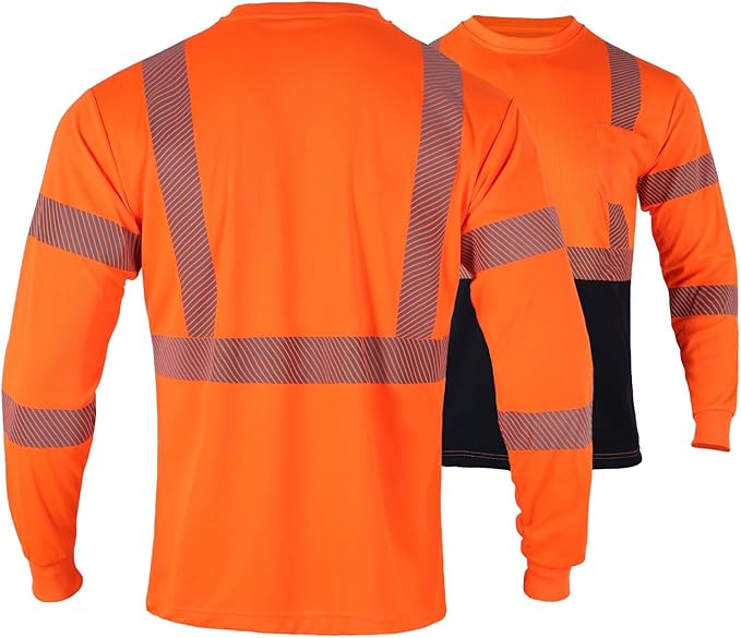 FONIRRA Safety Shirts for Men High Visibility Reflective ANSI Class 2 Hi Vis - Image 2