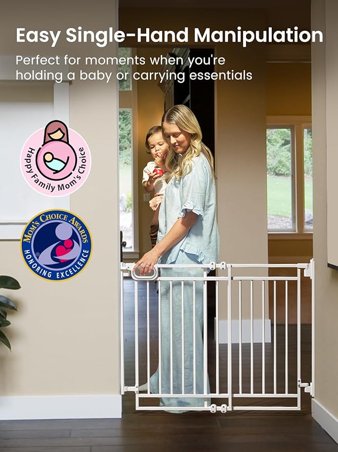 Mom's Choice GROWNSY Baby Gate No Bottom Bar, Adjustable Width 26” to 36” - Image 5