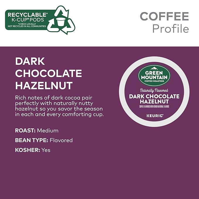 Green Mountain Coffee Roasters Dark Chocolate Hazelnut Coffee, Keurig Single - Image 3