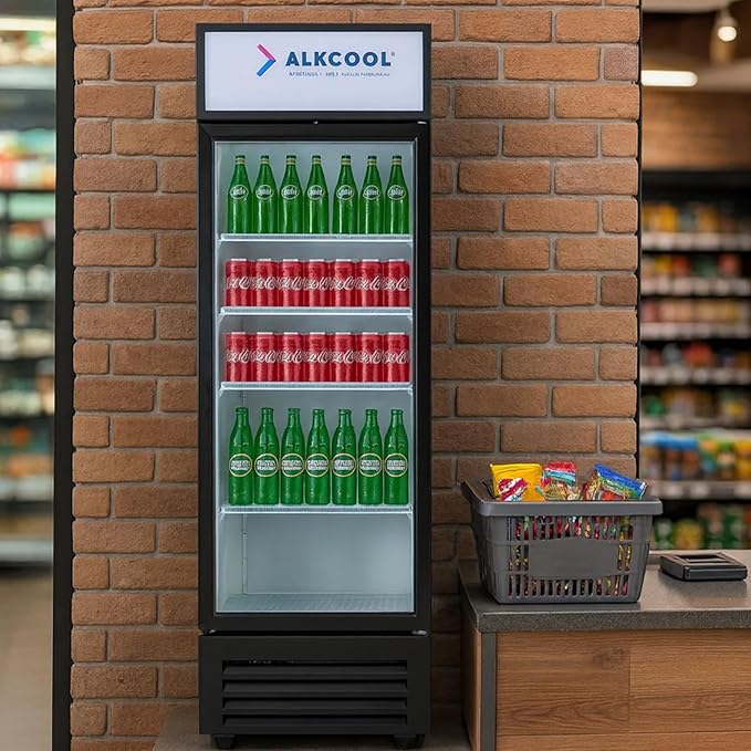 Commercial Beverage Refrigerator Display Fridge, 9 Cu Ft Tall Small Single Door by NAFCOOL