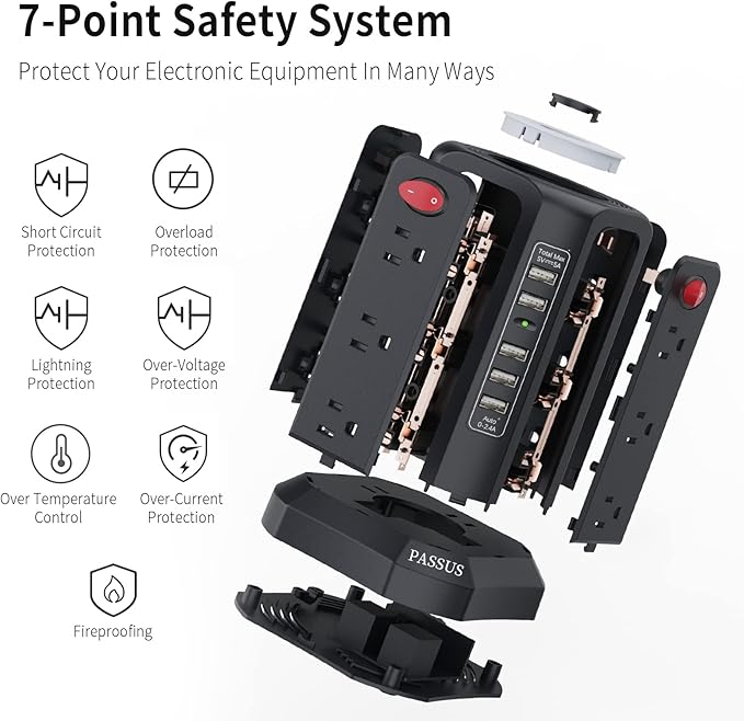 Surge Protector Power Strip Tower - Image 4