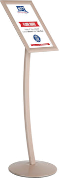 M&T Displays Curved Menu Board, 11x17 Pedestal Sign Holder Pale Rose Floor by MTDisplays