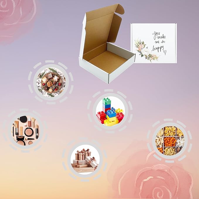 White Shipping Boxes 8x7x2 inch 25 Pack, Corrugated Boxes Mailer Packaging - Image 5