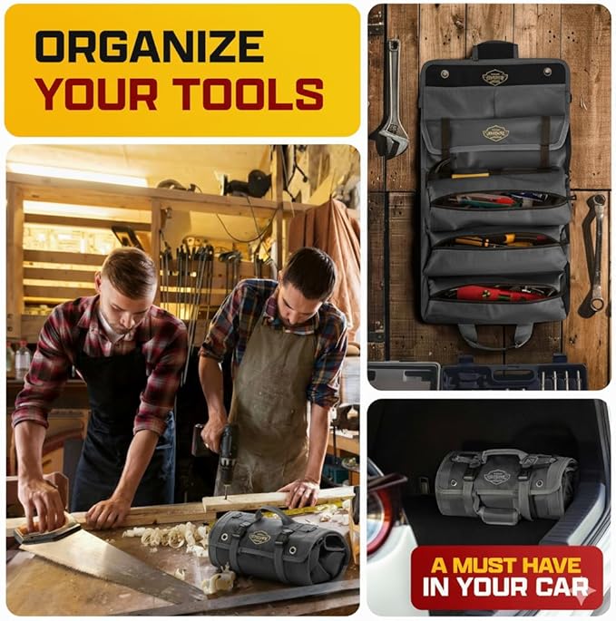 The Ryker Bag Black Pro Tool Roll – Heavy-Duty Canvas Roll-Up Tool Organizer - Image 8