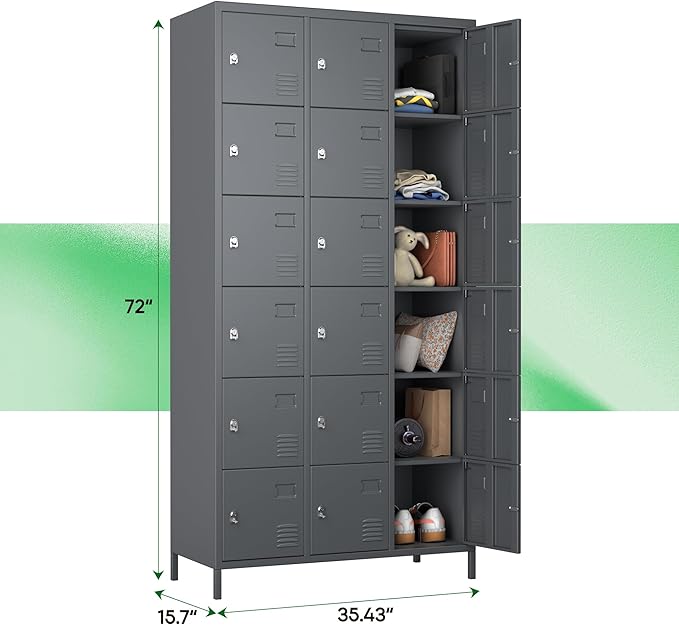 72" inch Employee Locker, Tall Metal Storage Locker - Image 3