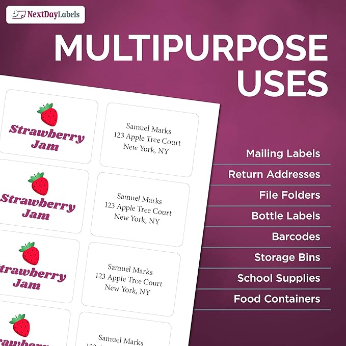 NextDayLabels – 3-3/8" x 2-1/3" Rectangular Sticker Labels - Image 5