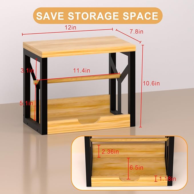 AO LI GEI Label Holder for Rolls and Fan-Fold Labels, Wooden Thermal Label Roll - Image 6