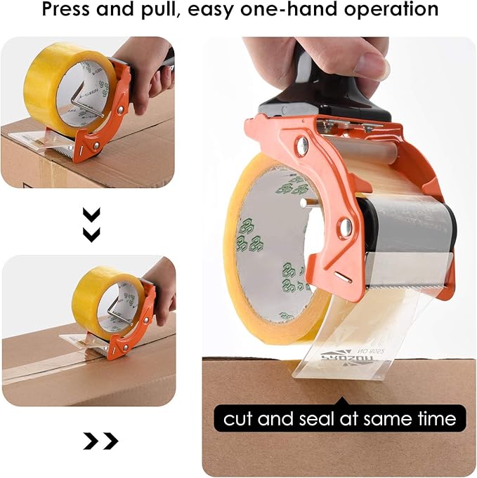 Fast Reload 2 Inch Tape Gun Dispenser Packing Packaging Sealing Cutter Orange - Image 4