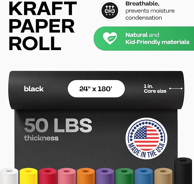 Black Kraft Paper Roll 24" x 2160" - Image 2