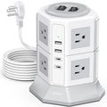 Tower Surge Protector Power Strip Flat Plugs by NVEESHOX