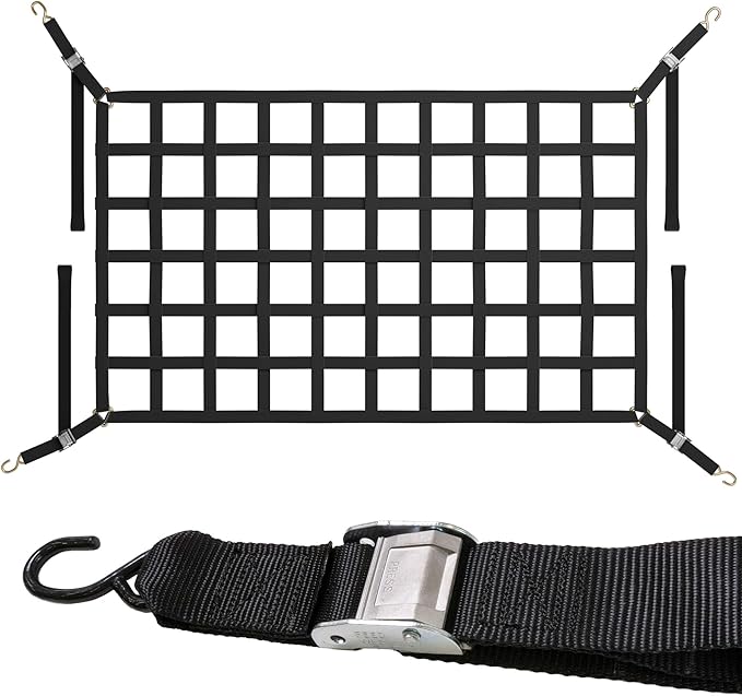 US Cargo Control Cargo Net for Pickup Truck Bed 6.8 FT x 4.2 FT, Adjustable by USCargoControl