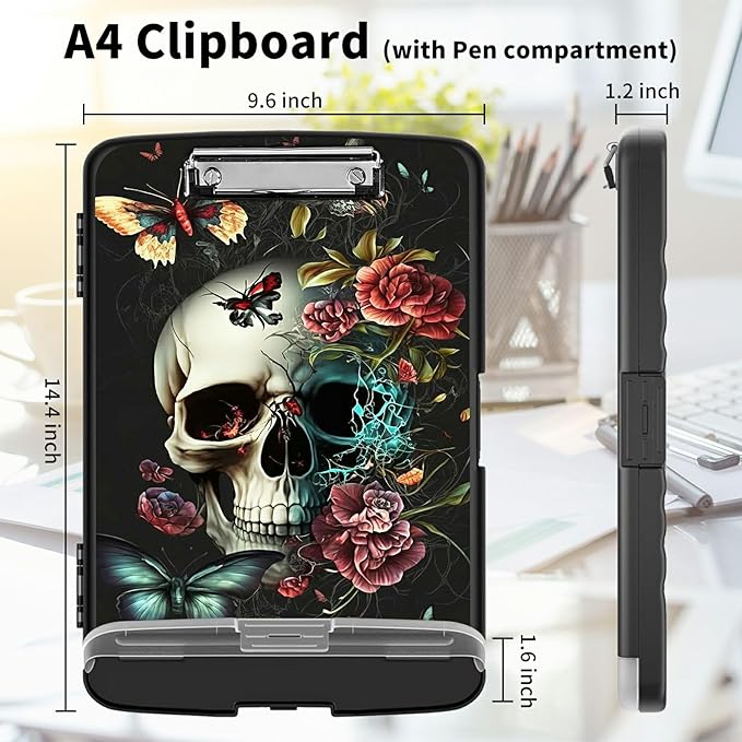 Clipboard with Storage High Capacity Plastic Nursing Clipboards with Pen Holder - Image 2