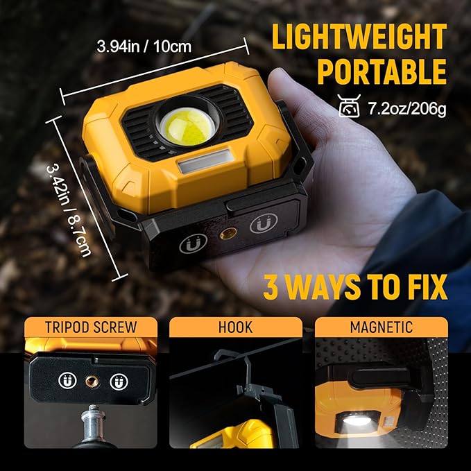 Adelante 2Pack Magnetic Work Light Rechargeable, 1500LM LED Work Light - Image 3