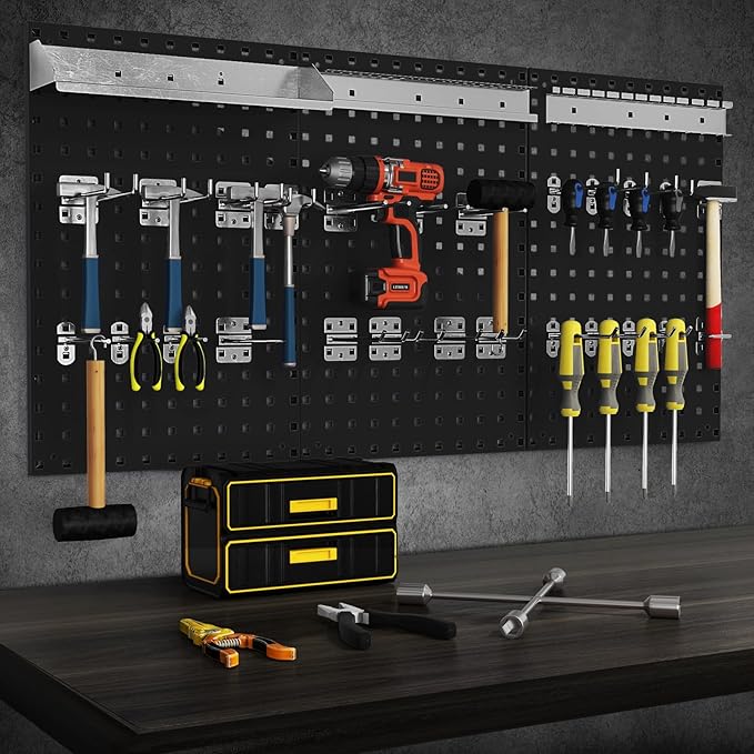 Goplus Garage Pegboard, Metal Pegboard Tool Organizer Kit - Image 7