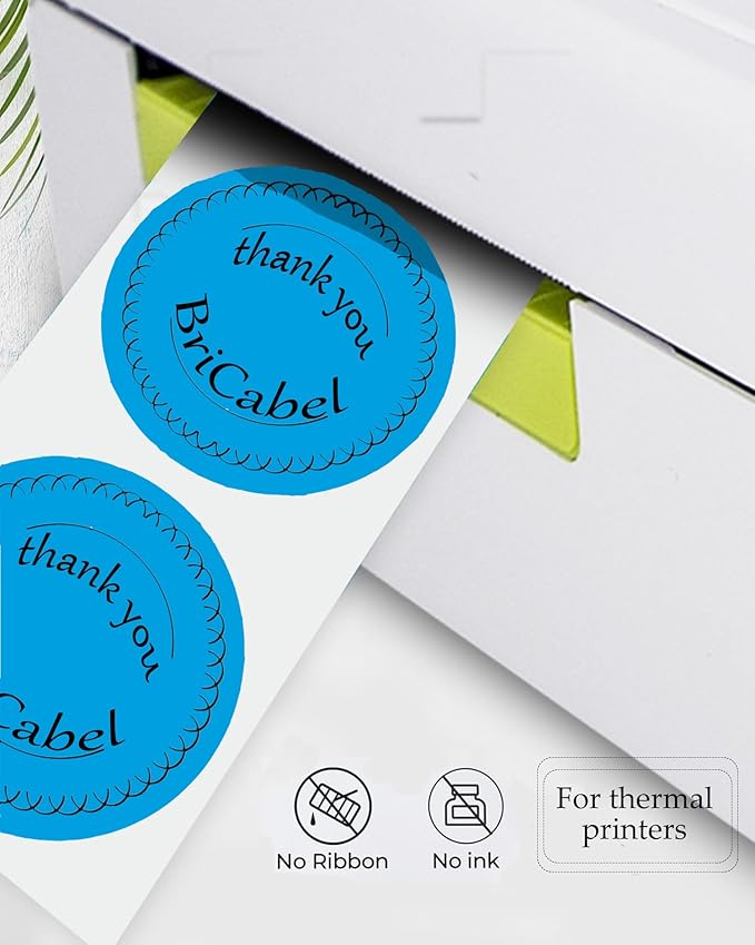 2 Inch Blue Round Thermal Labels, 600 Labels/Roll Self-Adhesive Circle - Image 3