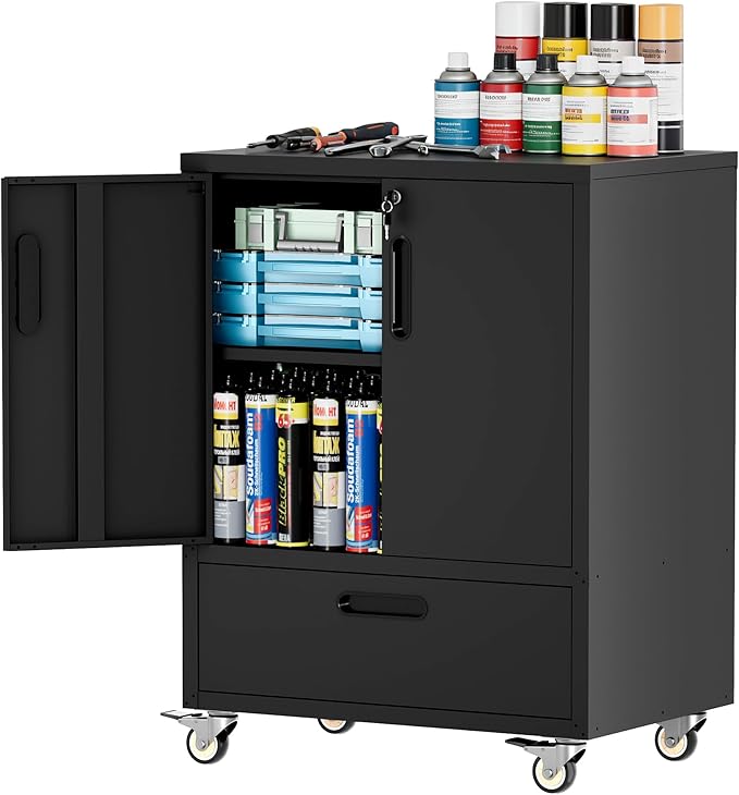 Metal Tool Storage Cabinet by OPTYMIRA