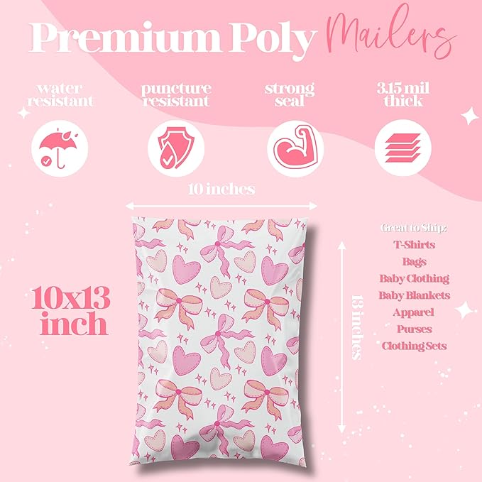 10x13 Designer Poly Mailer 100 Pack Heavy Duty Waterproof Self Seal Shipping - Image 4