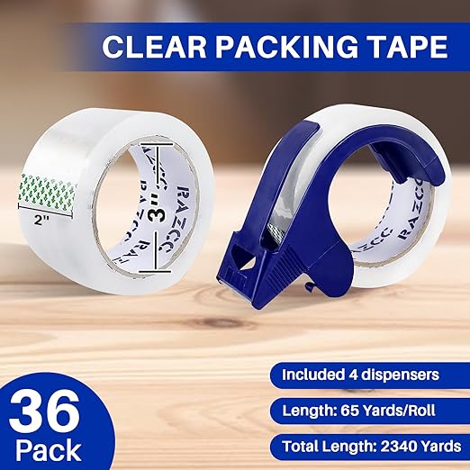 Clear Packing Tape, 36 Rolls Heavy Duty Packaging Tape - Image 2