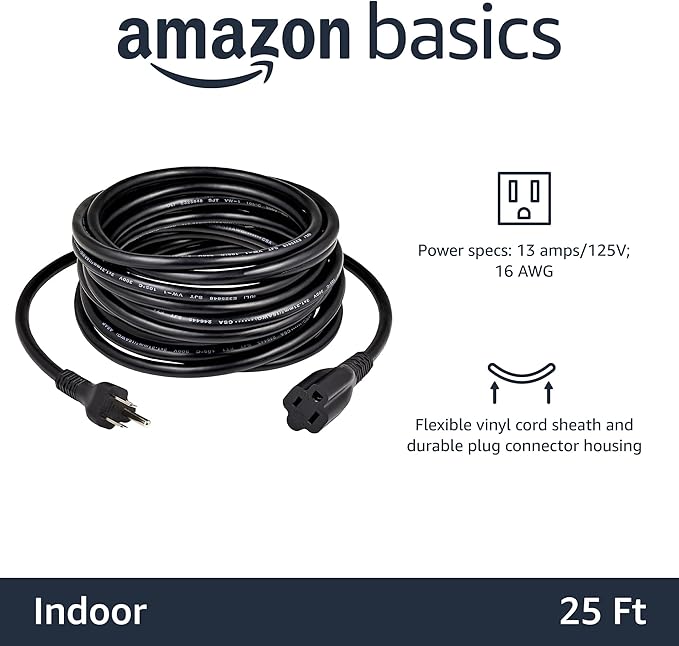 Amazon Basics Extension Cord, 13 Amps, 25 Foot - Image 2