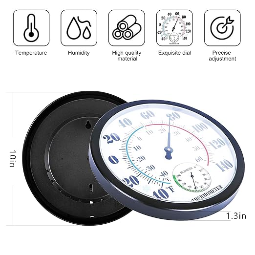 Indoor Outdoor Thermometer Hygrometer, Lirches Outdoor Thermometer Large Numbers - Image 3