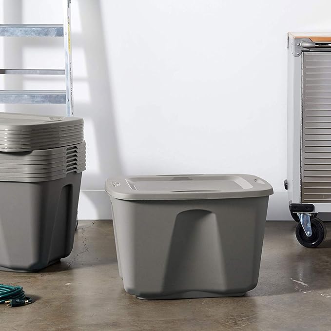 HOMZ 8-Pack Durable Molded Bin, Plastic Storage Containers w/Lids, 18 Gallon - Image 10