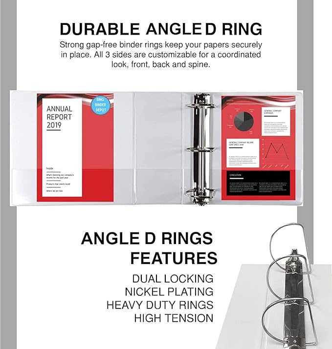 3 Ring Binders, 6 Inch D Ring Heavy Duty Large Binder - Image 3
