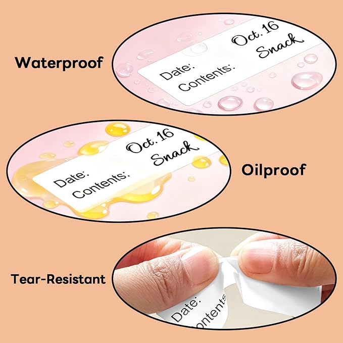 1" x 3" Freezer Labels, Waterproof & Oil-Resistant Write-On Freezer Labels - Image 3