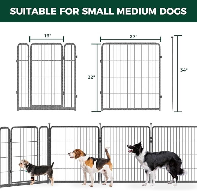FXW Garden Fence Outdoor for The Yard – 32in x 18.2ft Heavy Duty Metal Animal - Image 2