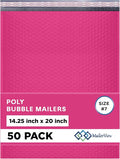 Hot Pink Extra Large Poly Bubble Mailers 14.25x20 inch #7 | Self Seal Large by MAILERVIEW